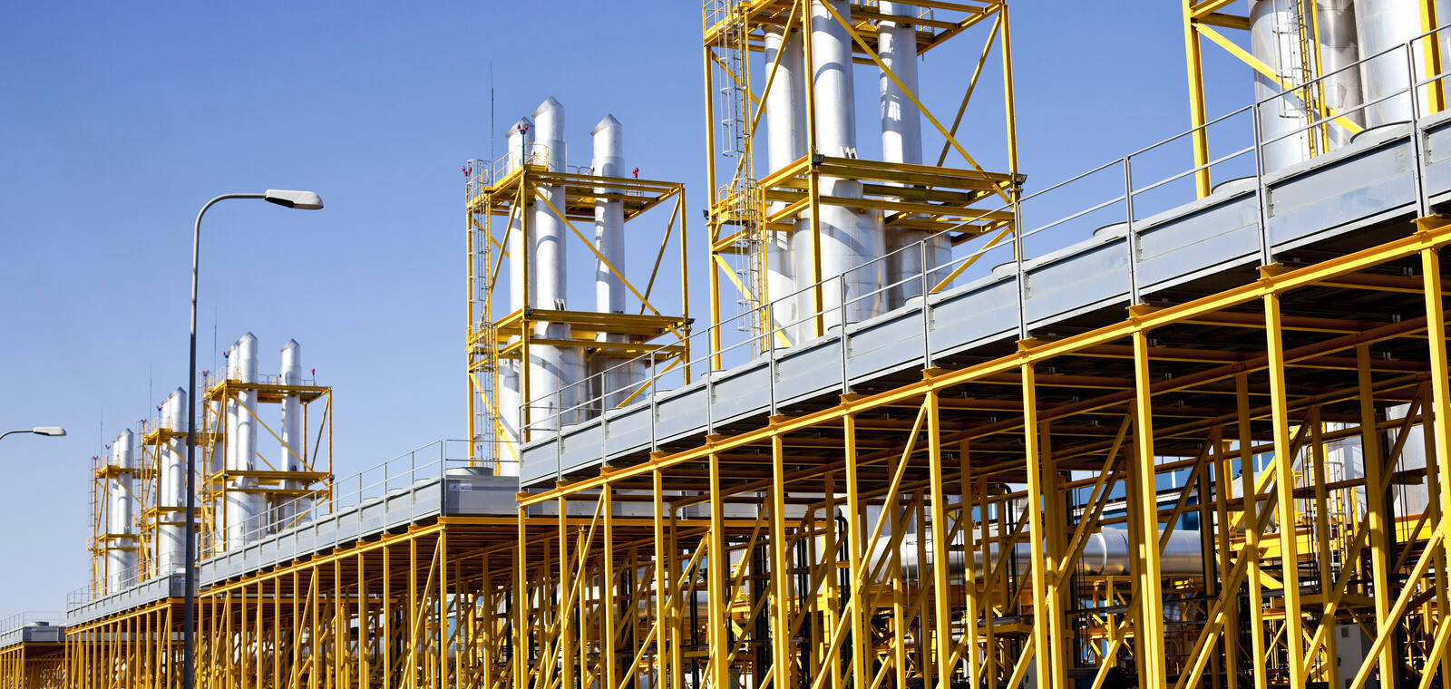 Large industrial steel structure and plant exterior